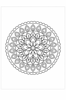 Schwarze Mandala mit Blumenmuster
