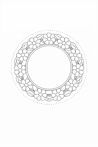 Symmetrische Blumenmandala zum Ausmalen