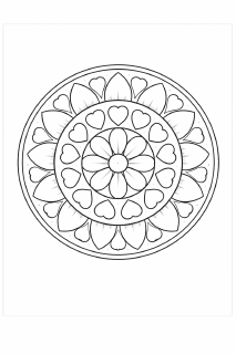 Symmetrische Mandala mit Blumenmotiven