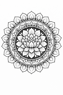 Symmetrisches Mandala mit Lotusblume