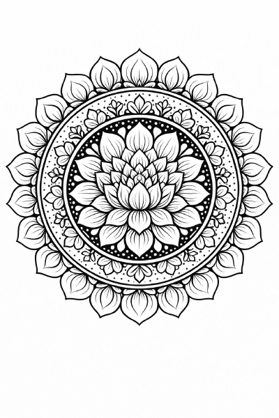 Symmetrisches Mandala mit Lotusblume