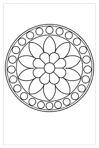 Symmetrisches Mandala mit Blumenmotiv