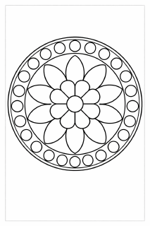 Symmetrisches Mandala mit Blumenmotiv
