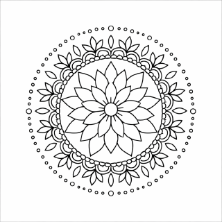 Symmetrisches Mandala mit Blumenmuster (1)