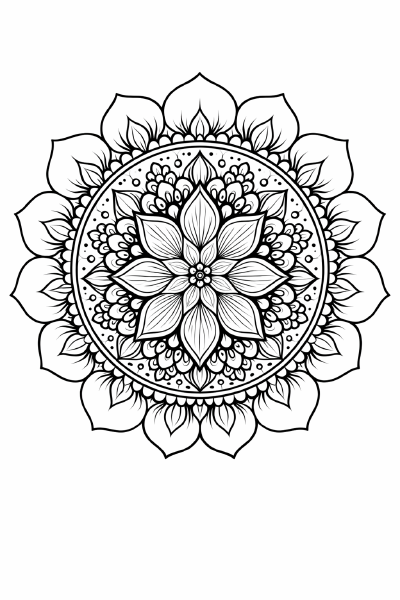 Symmetrisches Mandala mit Blumenmuster (2)