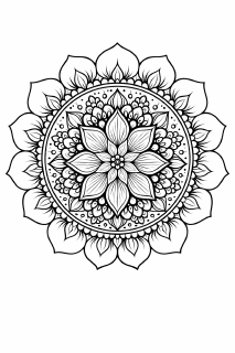 Symmetrisches Mandala mit Blumenmuster (2)