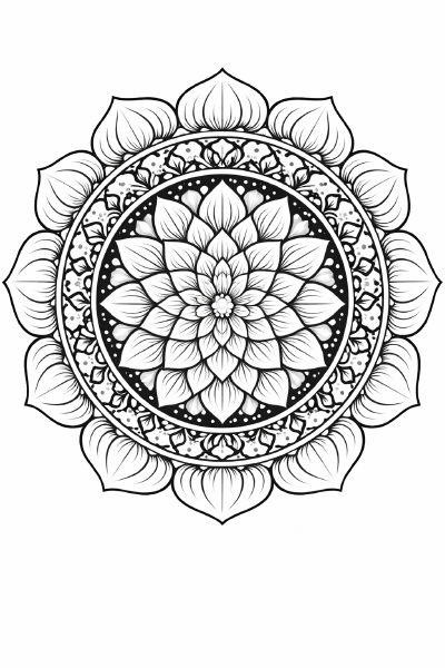 Symmetrisches Mandala mit Lotusblume (2)