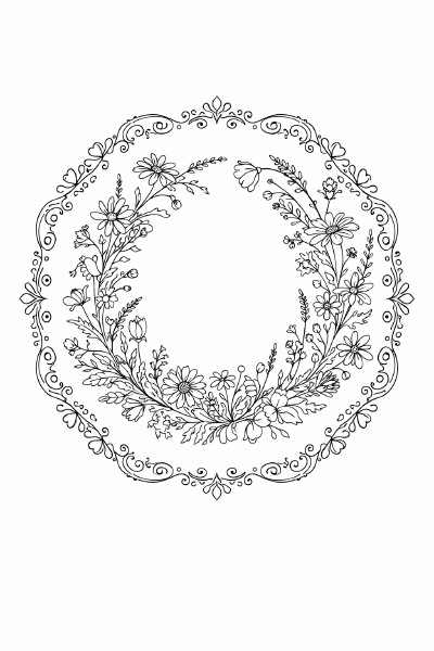 Blumenkranz Blumenmandala mit zarten Details