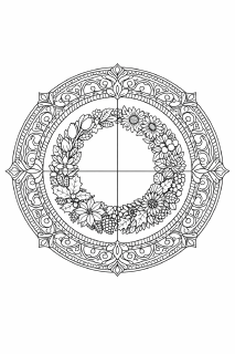 Blumenkranz Mandala der vier Jahreszeiten