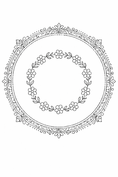 Blumenkranz Minimalistische florale Mandala-Illustration