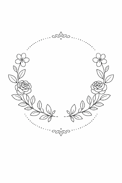 Blumenkranz Minimistische Blumenkreif mit ornamentalen Details