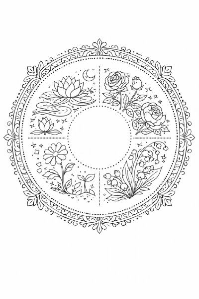 Blumenkranz Symmetrische Mandala-Blumen