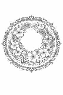 Blumenkranz Symmetrisches tropisches Blumenmandala