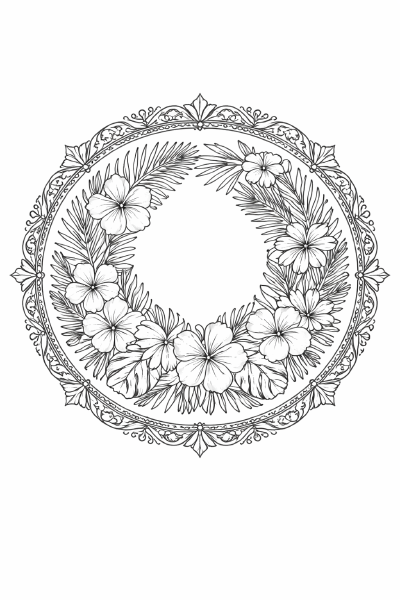 Blumenkranz Symmetrisches tropisches Blumenmandala