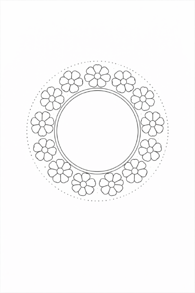 Mandala Blumenkranz zum Ausmalen