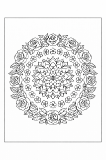 Mandala mit Blumenkranz Design