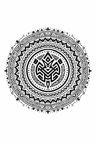 Boho Geometrisches Tribal Mandala auf A4