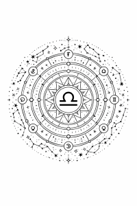 Boho Mandala mit astrologischen Symbolen