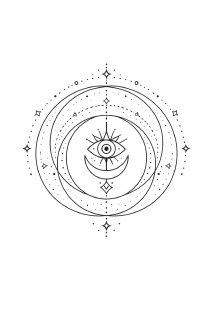 Boho Mandala mit geometrischen Symbolen