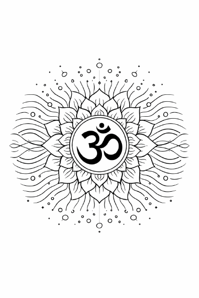 Boho Om Mandala mit Lotusblüte