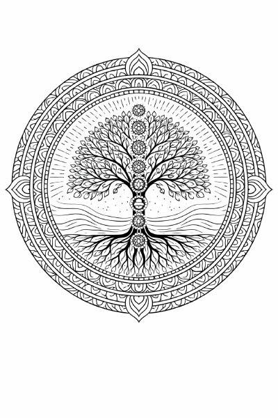 Chakra Baum im Mandala