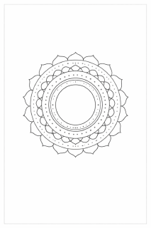 Chakra Mandala in Schwarz-Weiß