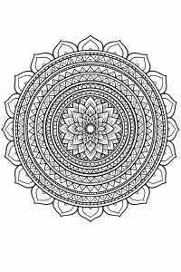Detailreiche Chakra-Mandala mit Lotusblüten