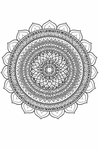 Detailreiche Mandala mit Lotusblüte