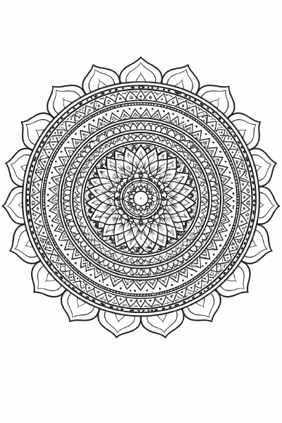 Detailreiche Mandala mit Lotusblüte