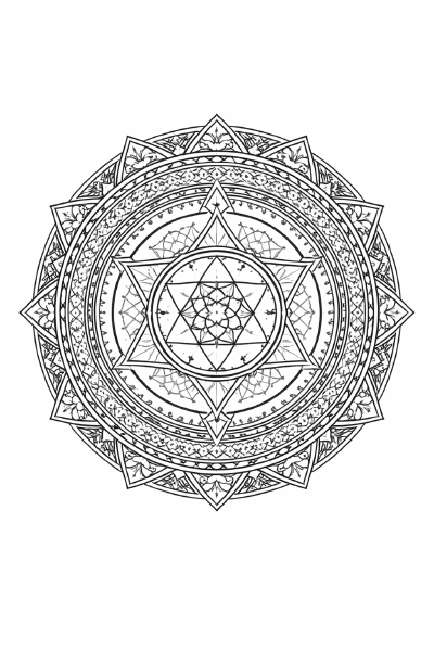 Geometrisches Mandala mit Lebensblume Chakra
