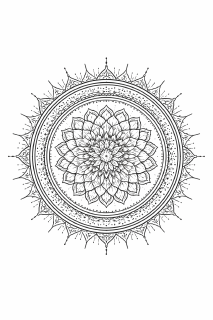 Kreisförmige Mandala mit Tausendblättern Chakra