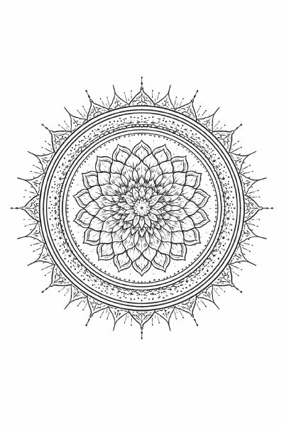 Kreisförmige Mandala mit Tausendblättern Chakra