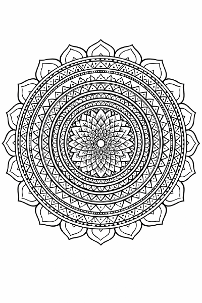 Mandala mit Chakra-inspiriertem Lotus