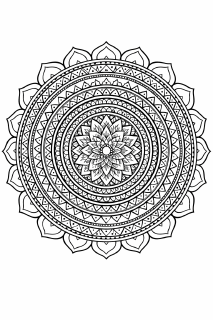 Schwarze Mandala mit Lotus-Muster