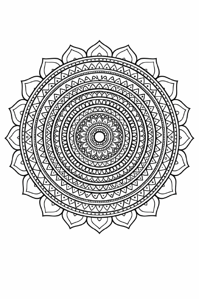 Schwarzes Mandala mit Chakra-Designs