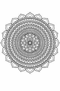 Schwarzes Mandala mit Chakra-Stern