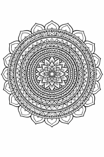 Schwarzes Mandala mit Sternenlotus