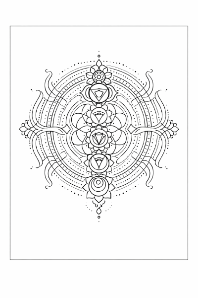 Spirituelles Symmetrische Chakra-Mandala-Darstellung