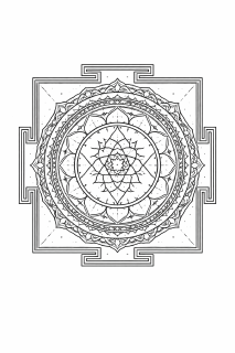 Sri Yantra in geometrischer Mandala-Form Chakra