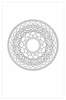 Symmetrische Chakra-Mandala-Coloring-Seite