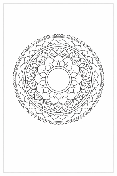 Symmetrische Chakra-Mandala-Coloring-Seite