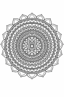 Symmetrische Mandala mit Lotusblüten