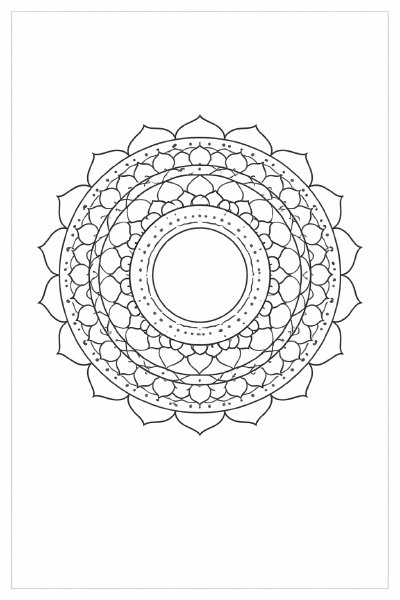 Symmetrisches Chakra-Mandala Ausmalbild