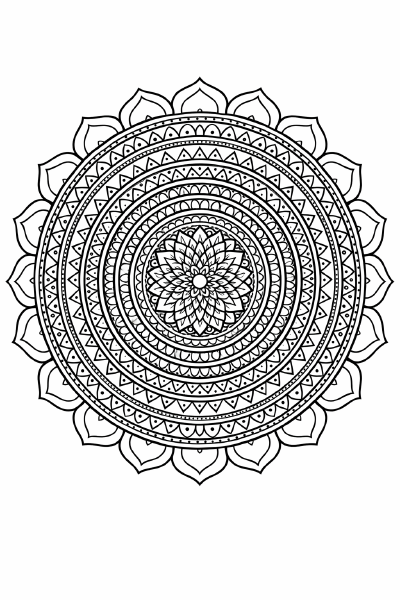 Symmetrisches Mandala mit Lotusblüte