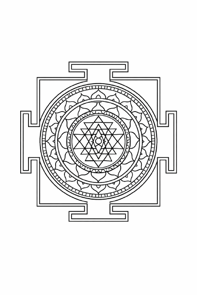 Symmetrisches Sri Yantra Mandala Chakra