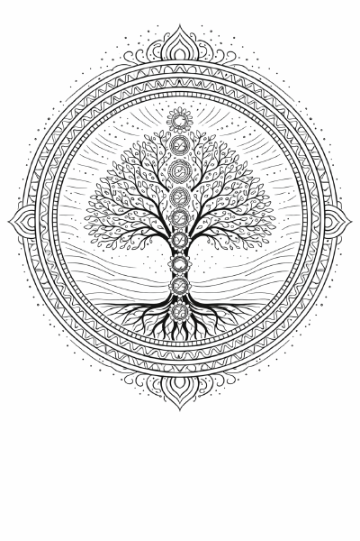 chakra baum im mandala-design