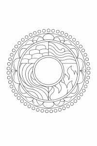 Mandala der fünf Elemente