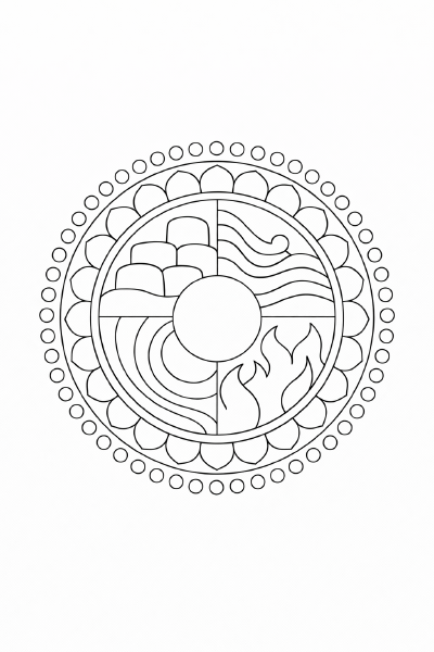 Mandala der vier Elemente