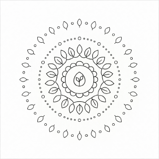 Symmetrisches Mandala mit natürlichen Elementen