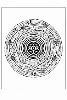 Ethno Aboriginal Mandala mit Zeremonienkreis